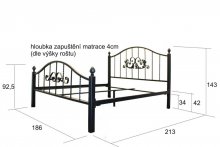 Kovaná postel Hiasan 180x200 cm | Nábytek-interior.cz